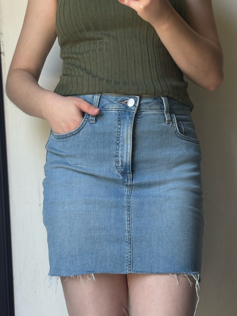 Lee Light Blue Denim Mini Skirt